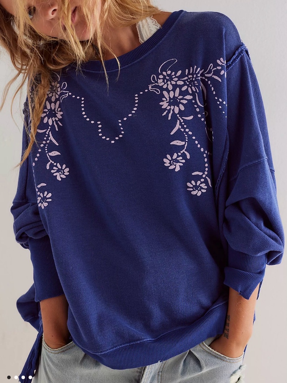 New We The Free Graphic Camden Pullover size L
